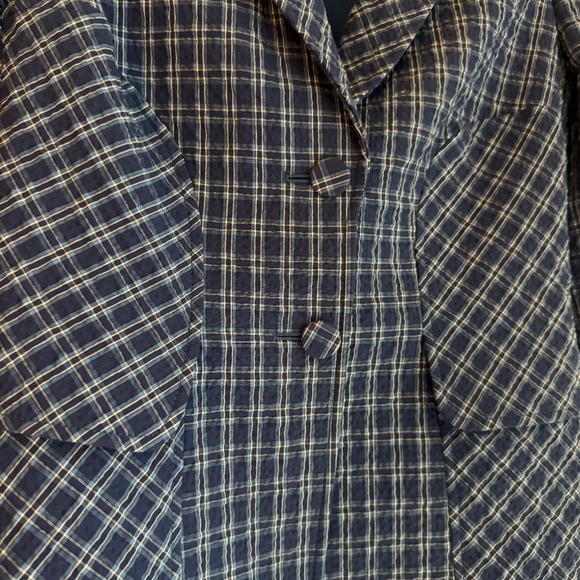 AUTHENTIC FLAWLESS Altuzarra Fenice blue gingham Seersucker Blazer Size 34 - Picture 15 of 16